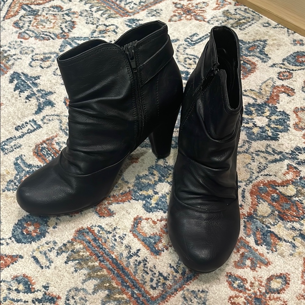 Fergalicious Midnight Black Heeled Boots